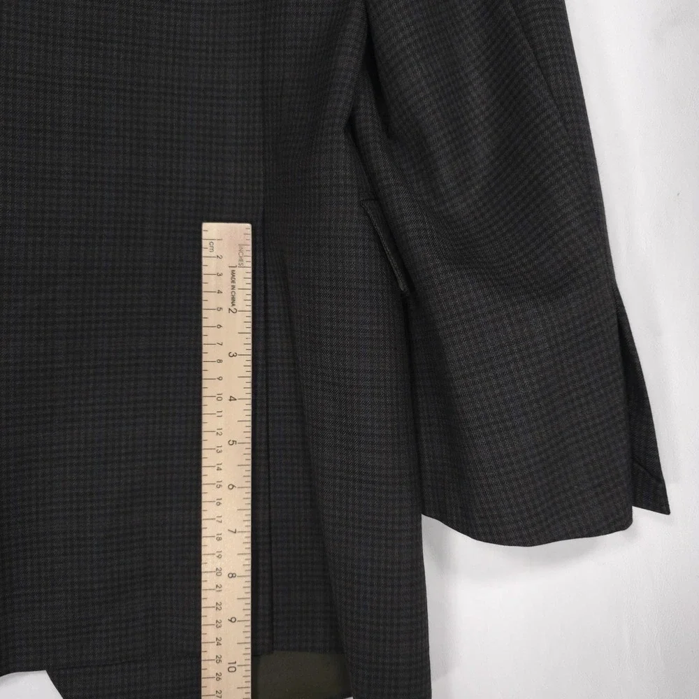 HICKEY FREEMAN Est 1899 USA Wool Blazer Jacket Sport Coat Brown Check 44L Beacon